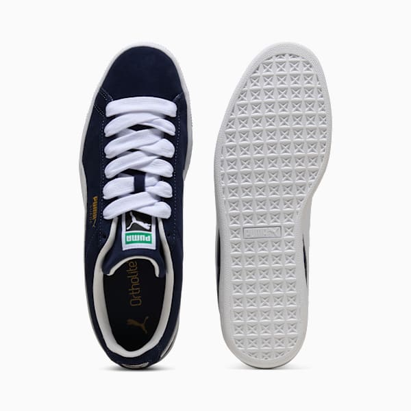 PUMA Suede Classic Navy Blue-White-Gold puma shoes for men  womens shoes  roma shoes