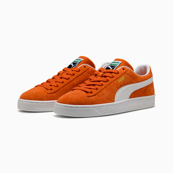 PUMA Suede Classic Orange‑White‑Gold puma shoes for men  womens shoes  roma shoes
