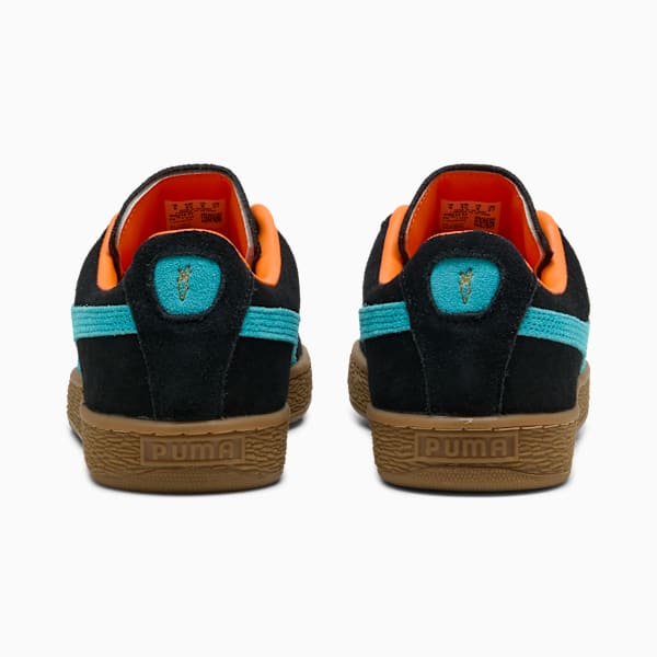 PUMA Suede Classic Black-Teal-Orange Gum Sole puma shoes for men  womens shoes  roma shoes