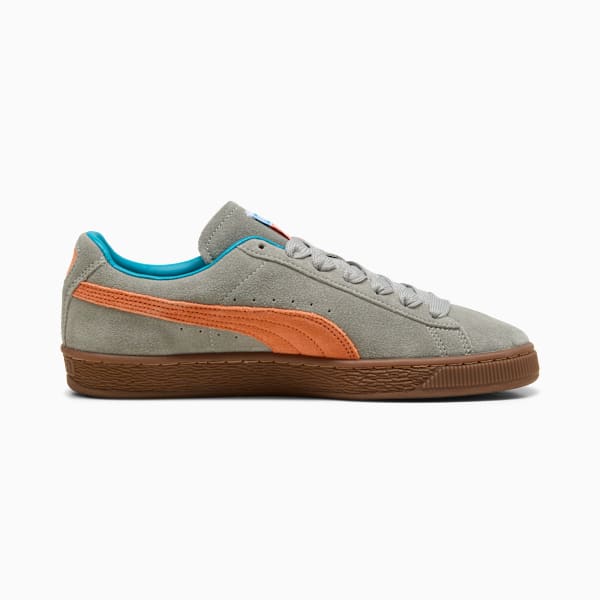 PUMA Suede Classic Grey-Orange-Teal Gum Sole puma shoes for men  womens shoes  roma shoes