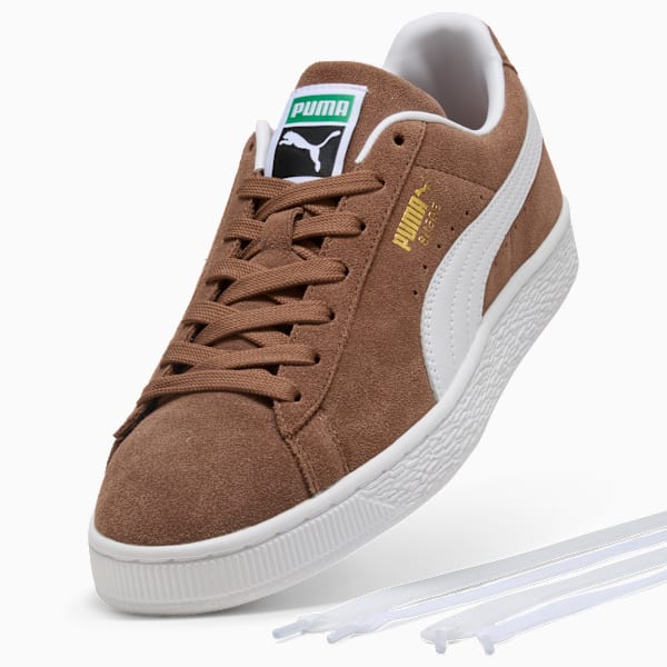 PUMA Suede XL Warm Brown-White-Gold puma shoes for men  womens shoes  roma shoes
