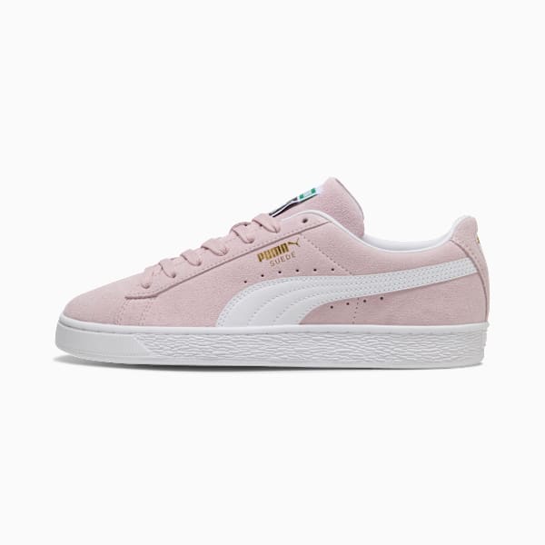 PUMA Suede Classic Pastel Pink-White-Gold puma shoes for men  womens shoes  roma shoes