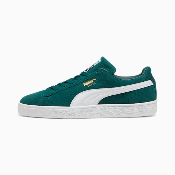 PUMA Suede Classic Deep Green-White-Gold puma shoes for men  womens shoes  roma shoes