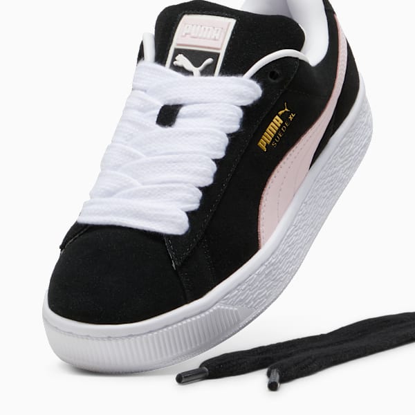 PUMA Suede XL Black-Pastel Pink-Gold puma shoes for men  womens shoes  roma shoes