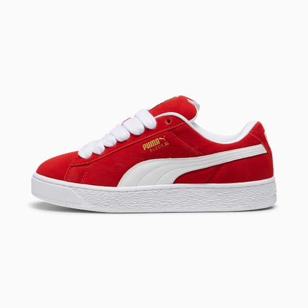 PUMA Suede XL Red-White-Gold puma shoes for men  womens shoes  roma shoes