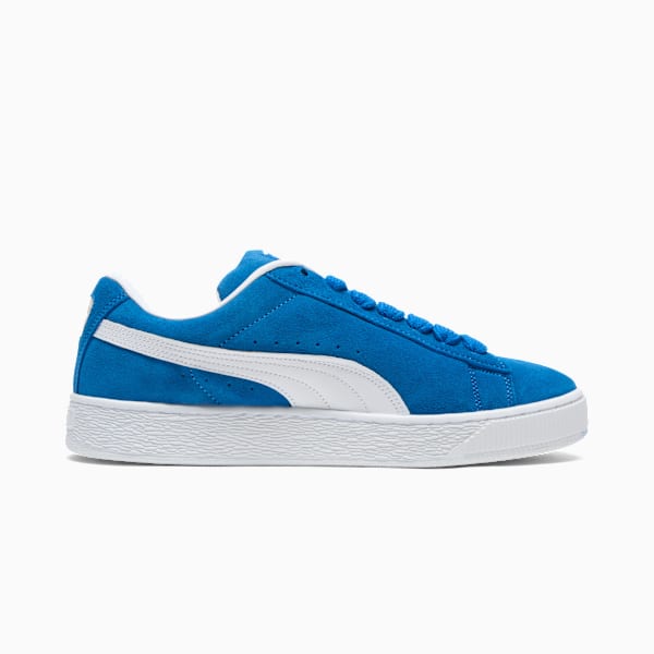 PUMA Suede XL Bright Blue-White-Gold puma shoes for men  womens shoes  roma shoes