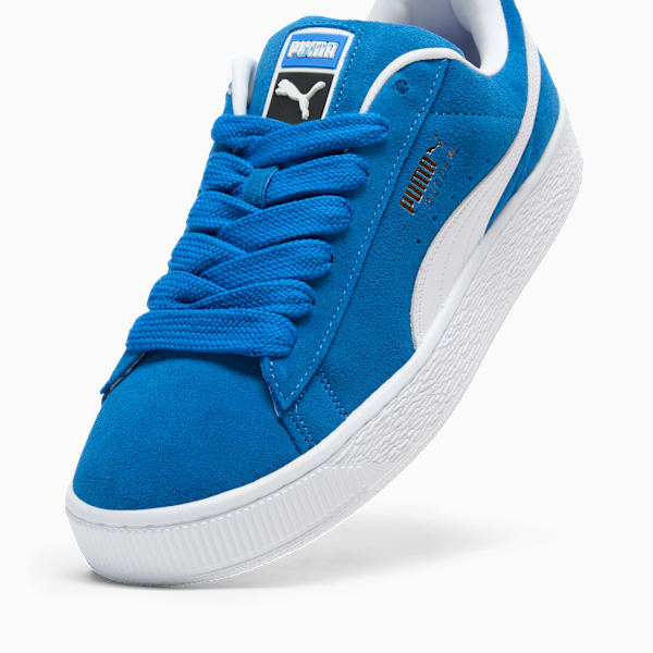 PUMA Suede XL Bright Blue-White-Gold puma shoes for men  womens shoes  roma shoes