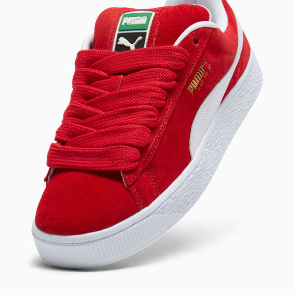 PUMA Suede XL Vivid Red-White-Gold puma shoes for men  womens shoes  roma shoes