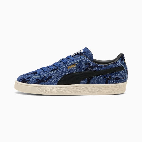 PUMA Suede Blue Camo‑Black‑Vintage Off‑White puma shoes for men  womens shoes  roma shoes