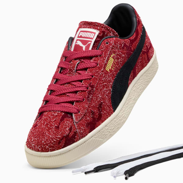 PUMA Suede Red Textured Camo-Black-Vintage Off-White puma shoes for men  womens shoes  roma shoes