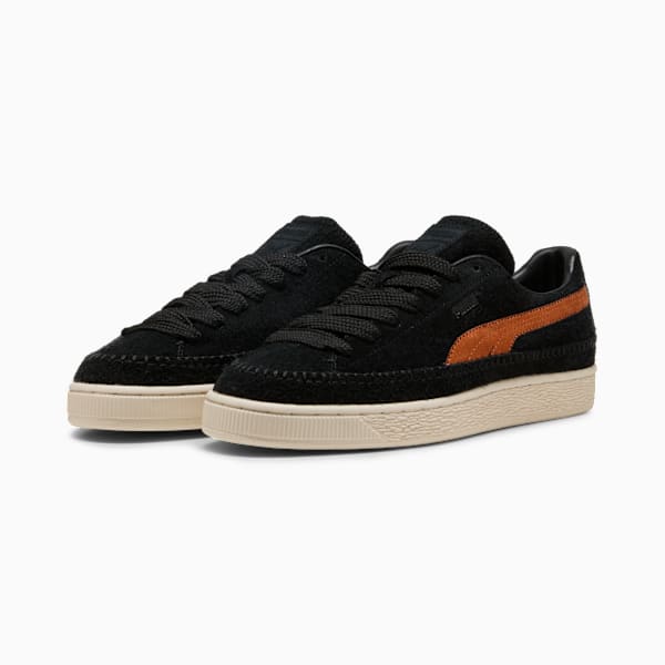 PUMA Suede VTG Black-Caramel Orange-Stitched-Vintage Off-White puma shoes for men  womens shoes  roma shoes