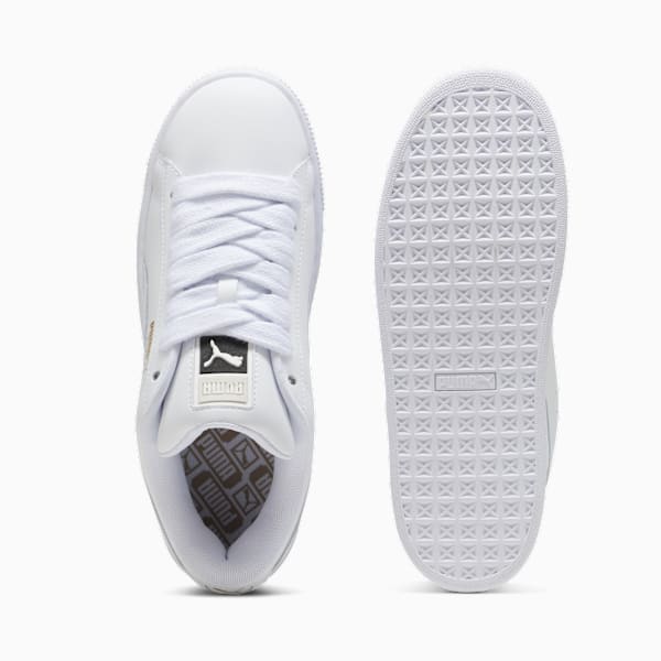 PUMA Suede XL Triple White Leather-Gold  puma shoes for men  womens shoes  roma shoes