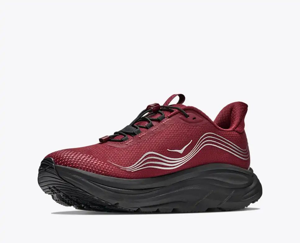 HOKA Speedgoat 6 GTX Women's Men's Shoes | Burgundy Red & Silver Running Sneakers