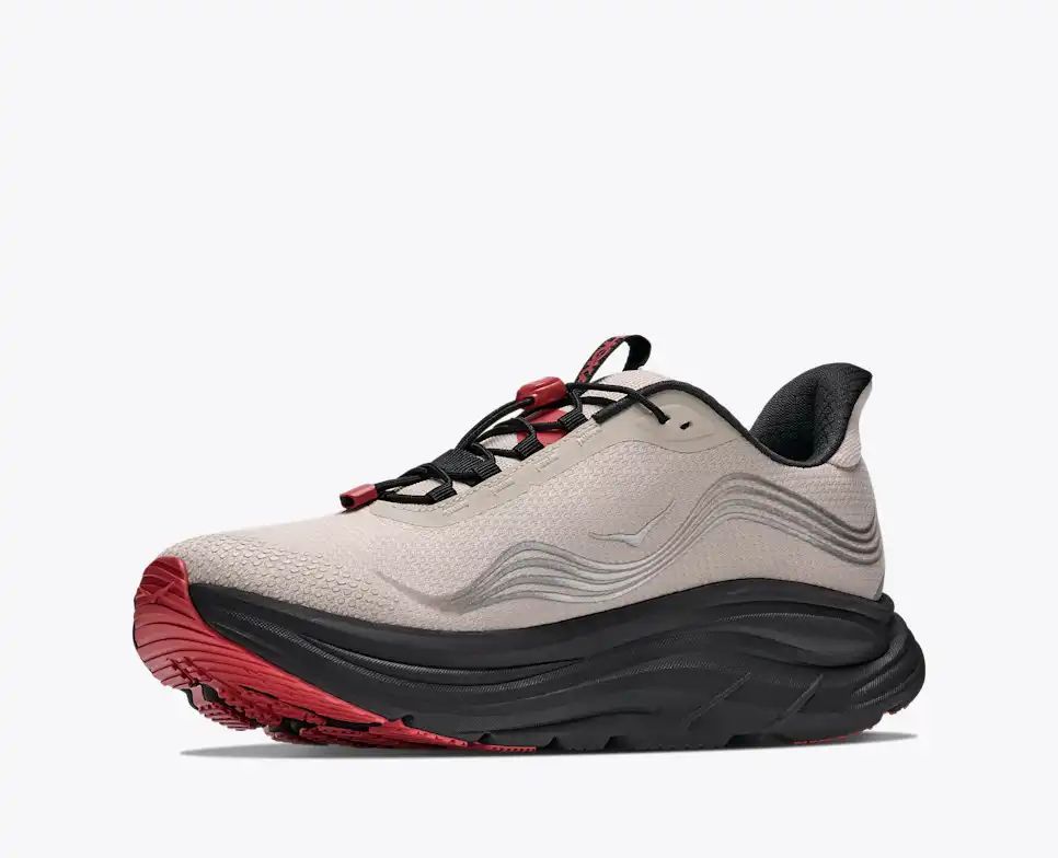HOKA Speedgoat 6 GTX Women's Men's Shoes | Beige, Silver & Red Running Sneakers