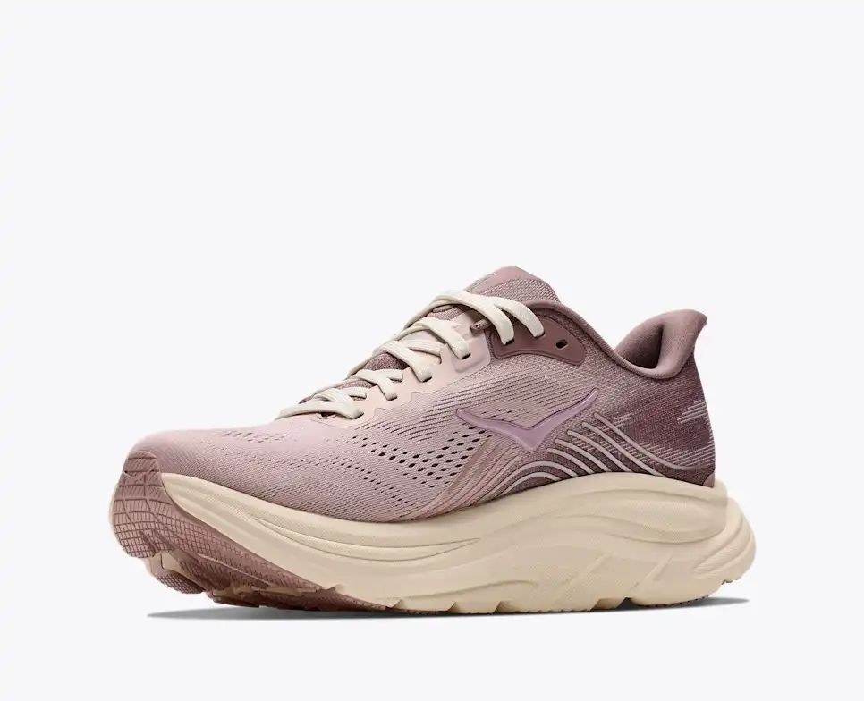 HOKA Bondi 8 Women's Men's Shoes | Mauve, Purple & Cream Mesh Running Sneakers