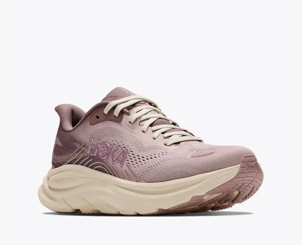 HOKA Bondi 8 Women's Men's Shoes | Mauve, Purple & Cream Mesh Running Sneakers