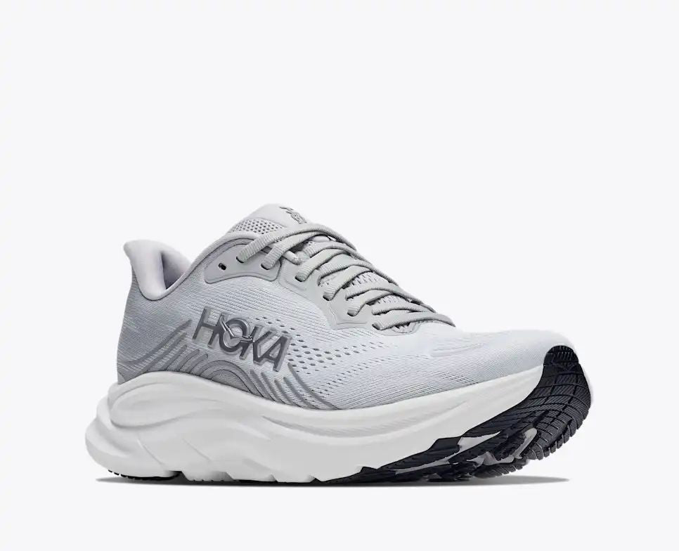 HOKA Bondi 8 Women's Men's Shoes | Light Gray & White Mesh Running Sneakers