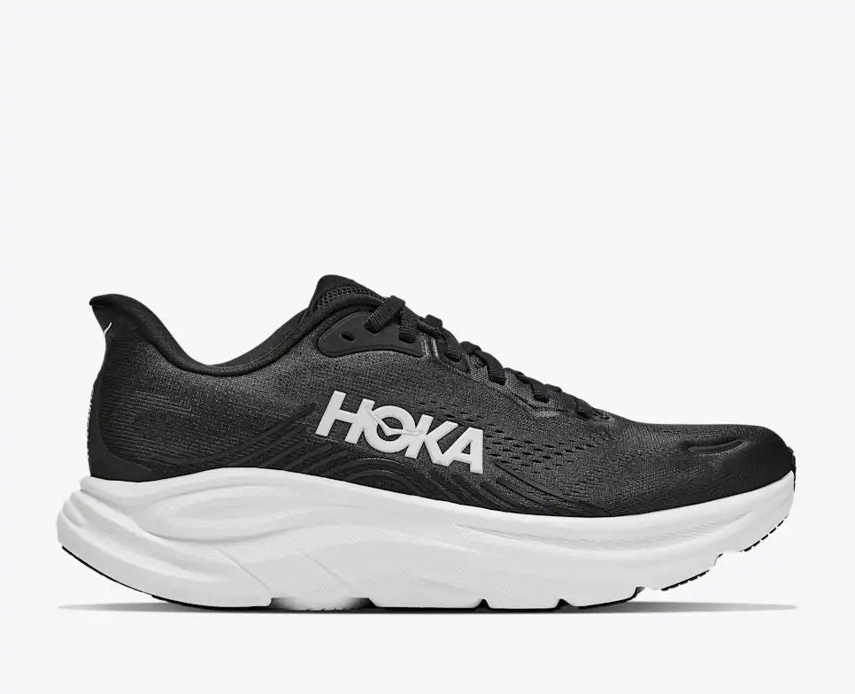 HOKA Bondi 8 Women's Men's Shoes | Black & White Mesh Running Sneakers