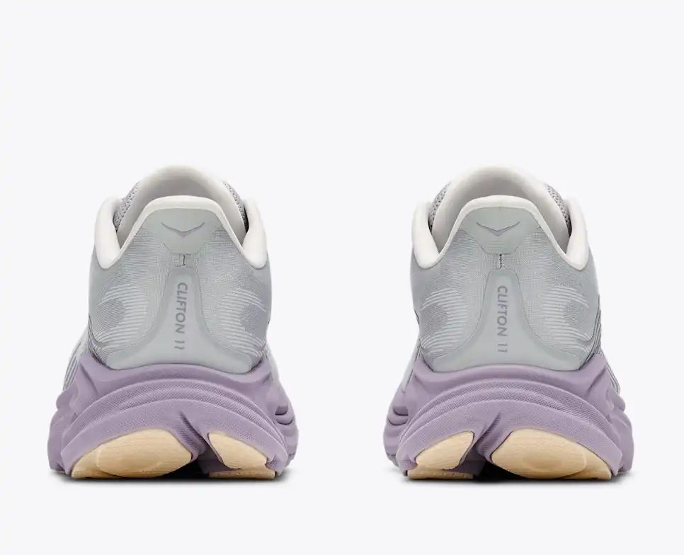 HOKA Bondi 8 Women's Men's Shoes | Light Gray & Lavender Purple Mesh Running Sneakers