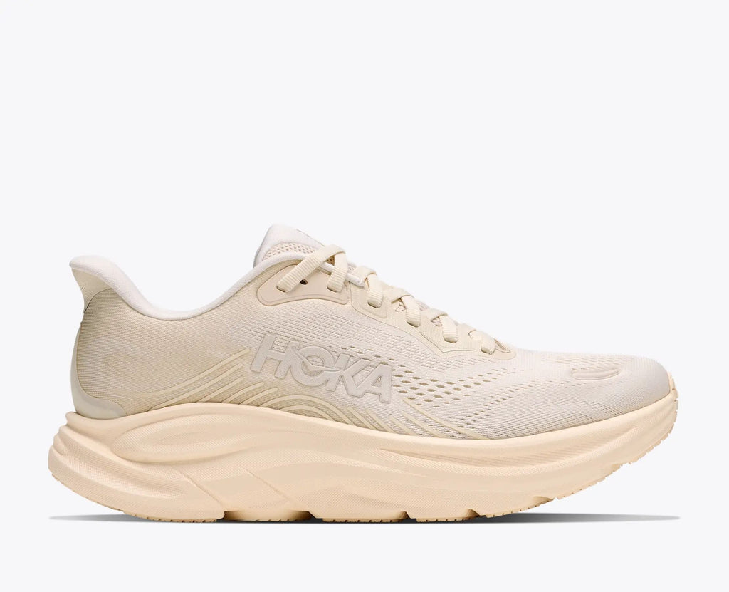 HOKA Bondi 8 Women's Men's Shoes | Cream & Beige Mesh Running Sneakers