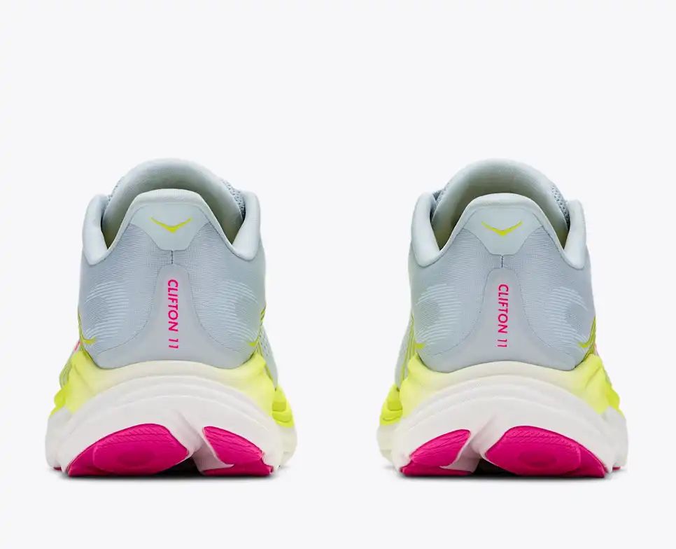 HOKA Bondi 8 Women's Men's Shoes | Light Blue, Lime Yellow & Pink Mesh Running Sneakers
