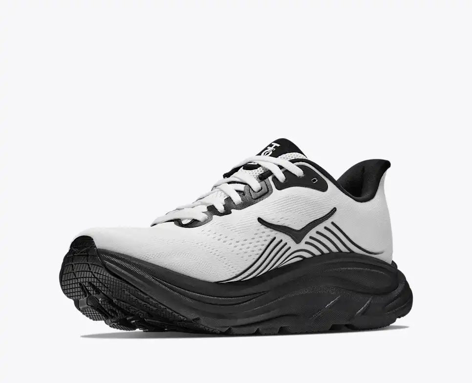 HOKA Bondi 8 Women's Men's Shoes | White & Black Mesh Running Sneakers