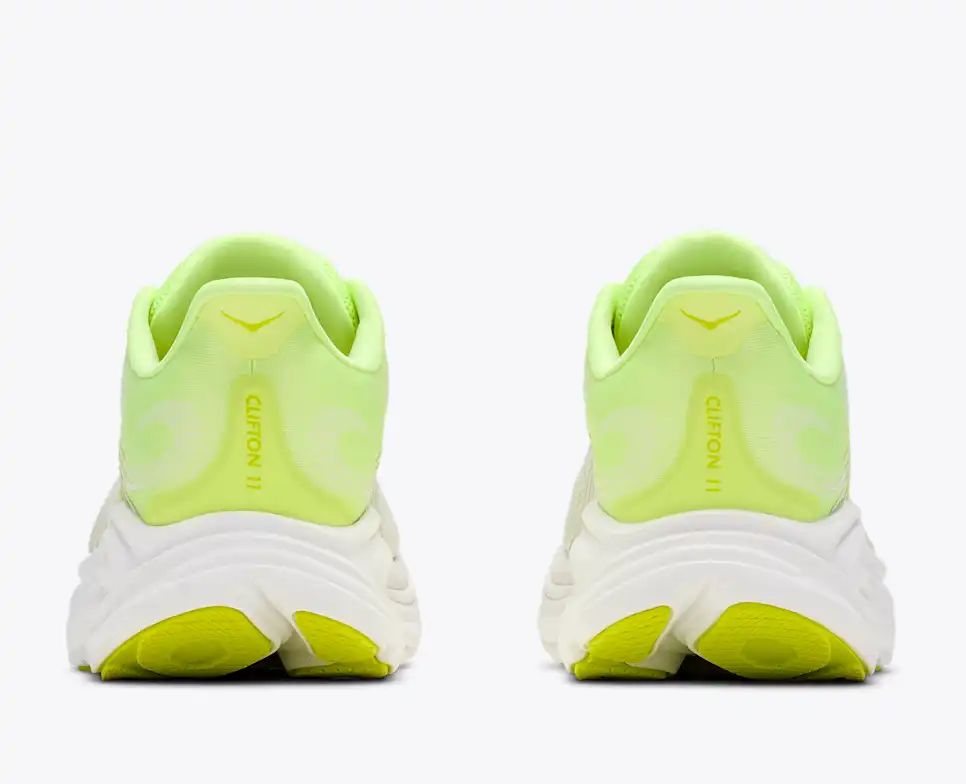 HOKA Bondi 8 Women's Men's Shoes | White & Lime Green Mesh Running Sneakers
