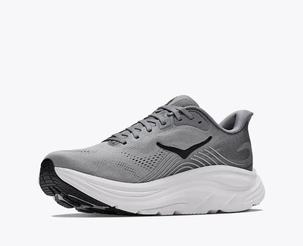 HOKA Bondi 8 Women's Men's Shoes | Gray & White Mesh Running Sneakers