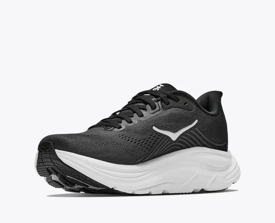 HOKA Bondi 8 Women's Men's Shoes | Black & White Mesh Running Sneakers