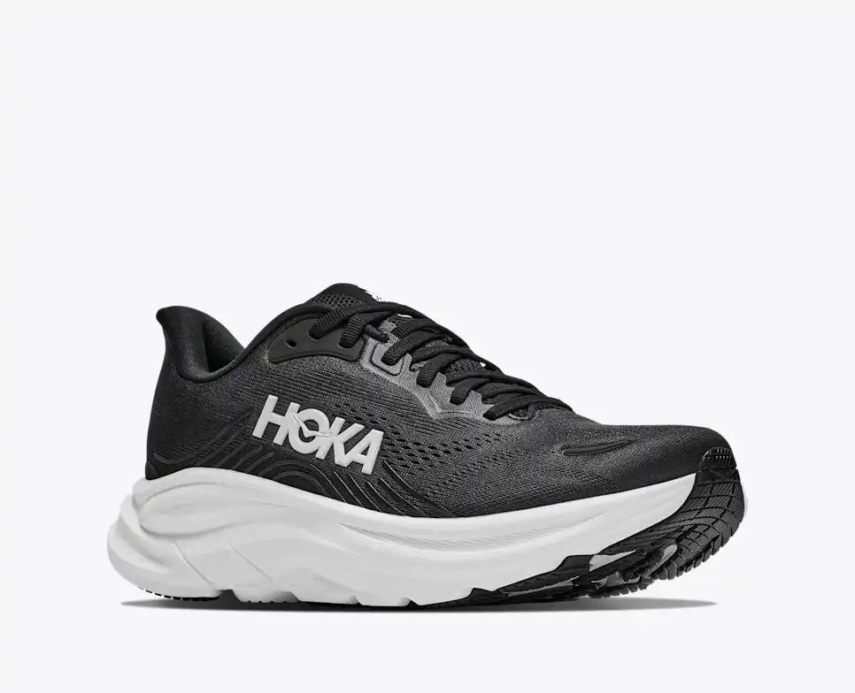 HOKA Bondi 8 Women's Men's Shoes | Black & White Mesh Running Sneakers