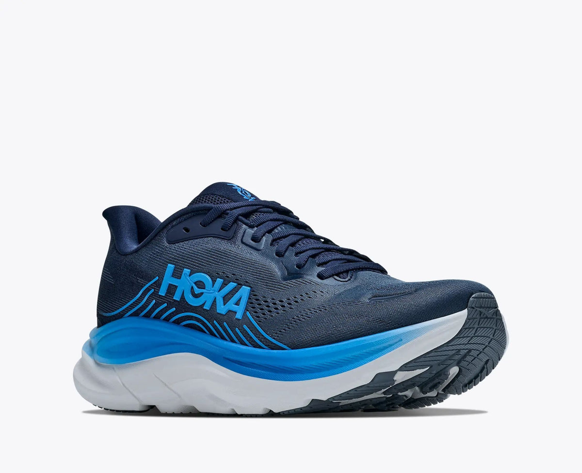 HOKA Bondi 8 Women's Men's Shoes | Navy, Bright Blue & White Mesh Running Sneakers