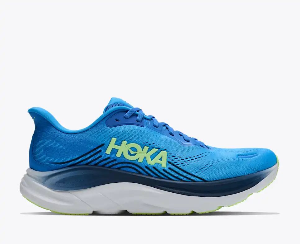 HOKA Bondi 8 Women's Men's Shoes | Bright Blue & Lime Green Mesh Running Sneakers
