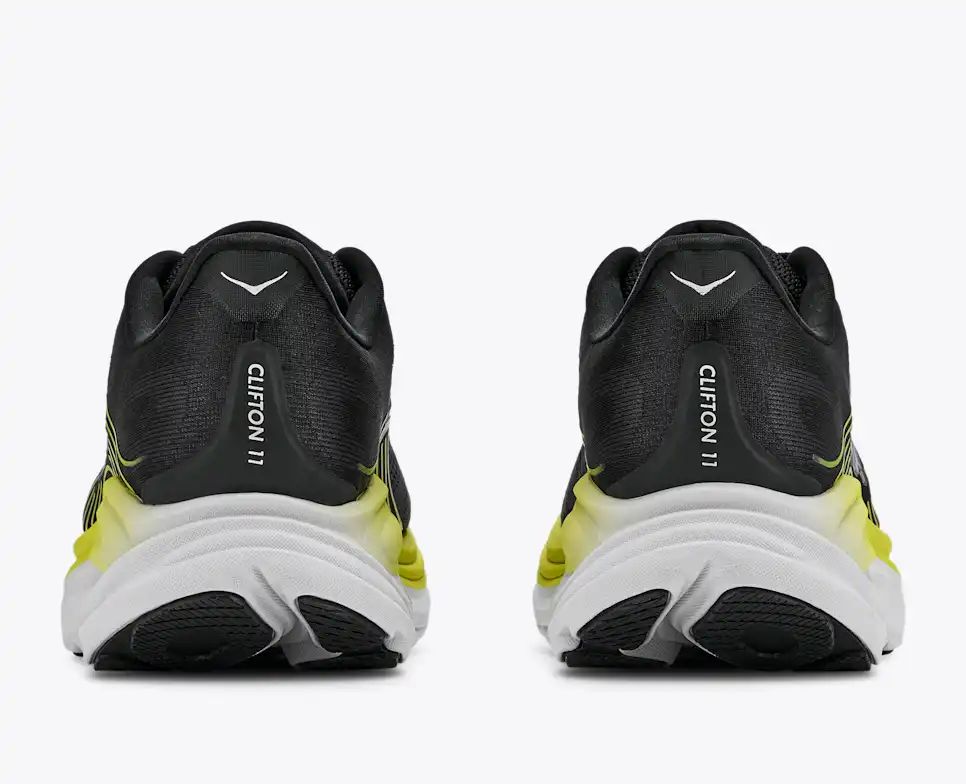 HOKA Bondi 8 Women's Men's Shoes | Black, Silver & Lemon Yellow Mesh Running Sneakers