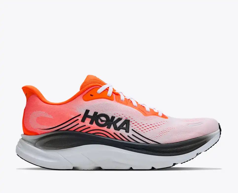 HOKA Bondi 8 Women's Men's Shoes | Pink & Orange Mesh Running Sneakers