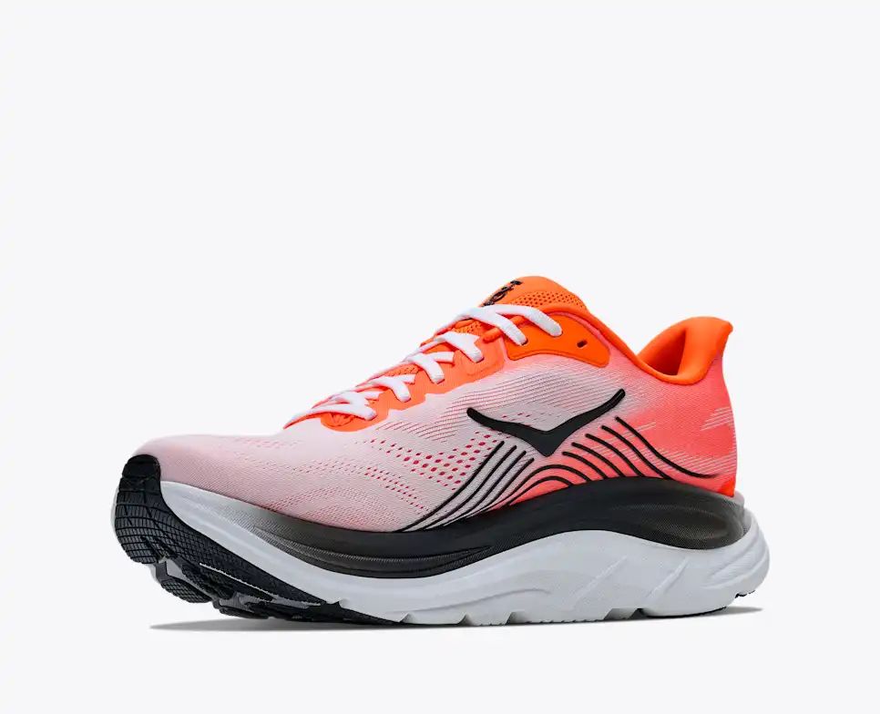 HOKA Bondi 8 Women's Men's Shoes | Pink & Orange Mesh Running Sneakers