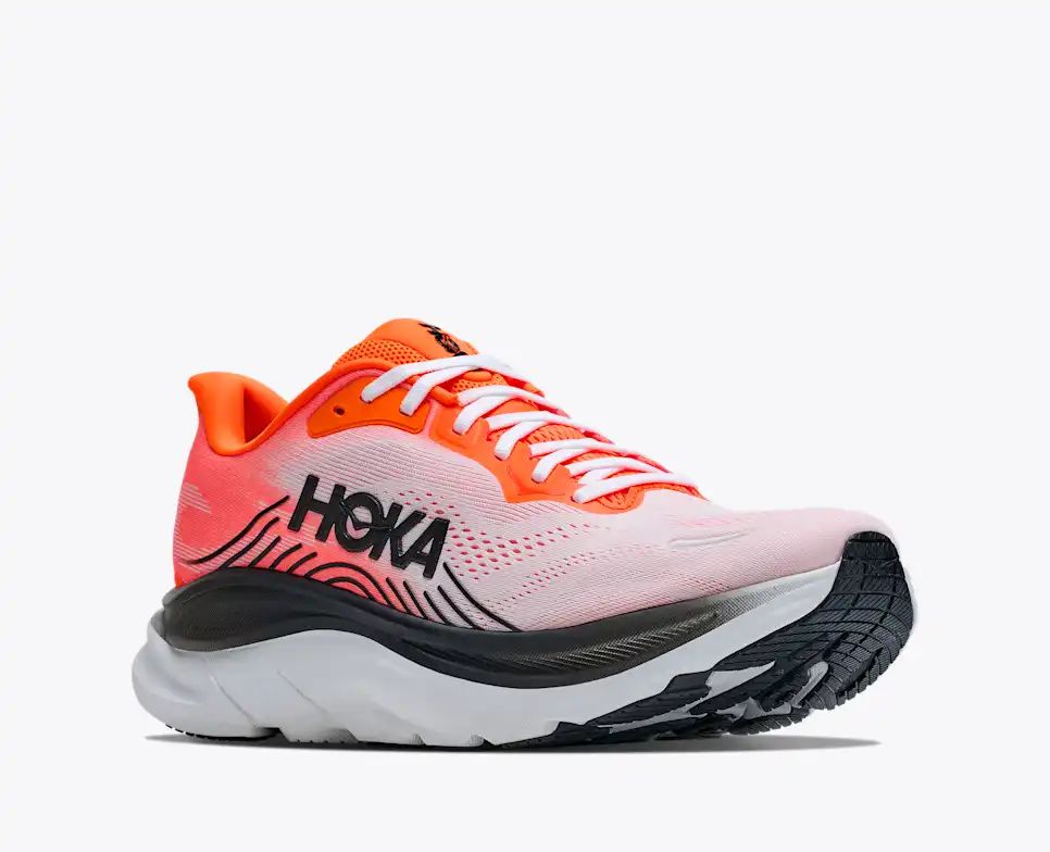 HOKA Bondi 8 Women's Men's Shoes | Pink & Orange Mesh Running Sneakers