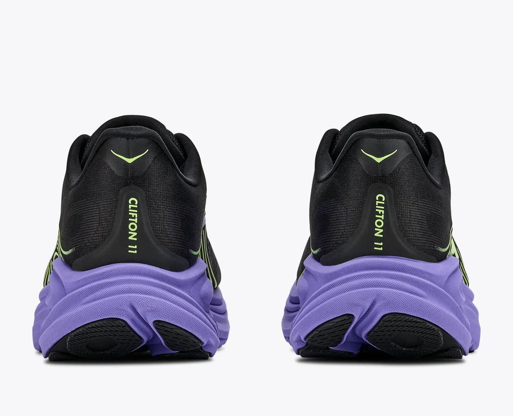HOKA Bondi 8 Women's Men's Shoes | Black, Light Green & Purple Mesh Running Sneakers