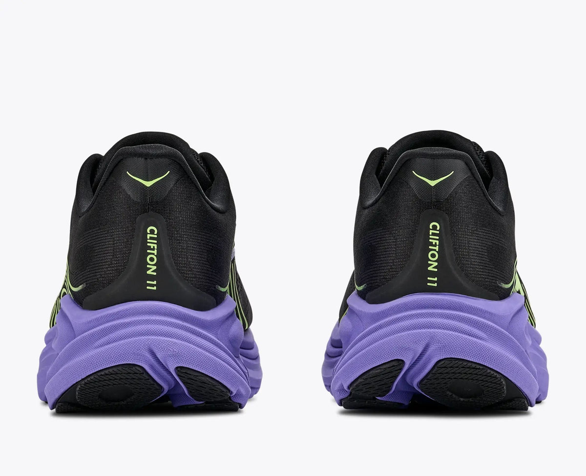 HOKA Bondi 8 Women's Men's Shoes | Black, Light Green & Purple Mesh Running Sneakers