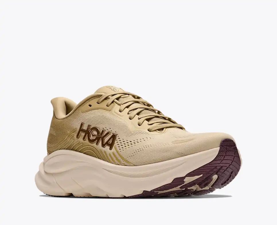 HOKA Bondi 8 Women's Men's Shoes | Cream & Beige Mesh Running Sneakers