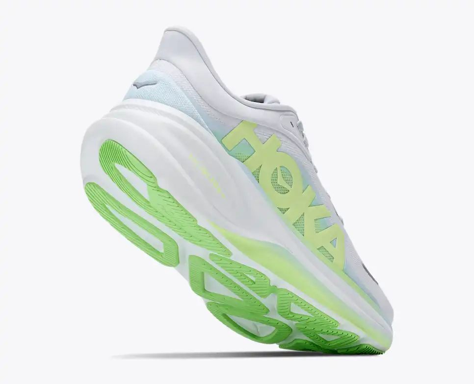 HOKA Bondi 8 Women's Men's Shoes | White & Light Green Mesh Running Sneakers