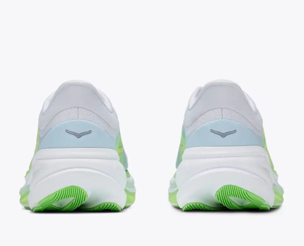 HOKA Bondi 8 Women's Men's Shoes | White & Light Green Mesh Running Sneakers