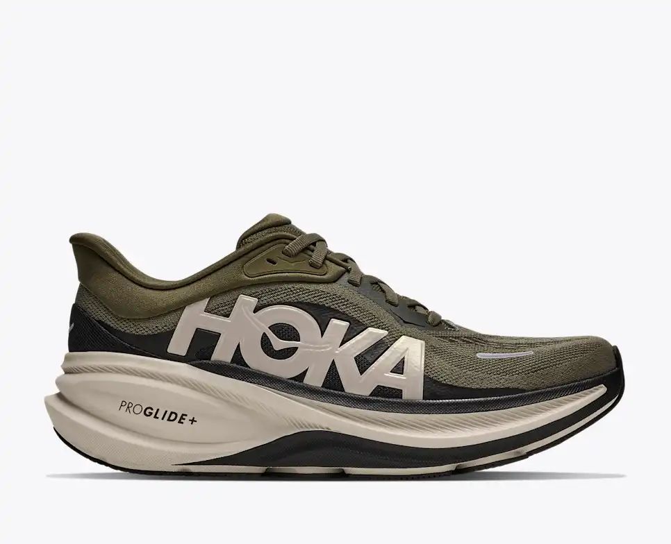HOKA Pro Glide+ Women's Men's Shoes | Olive Green & Black Running Sneakers
