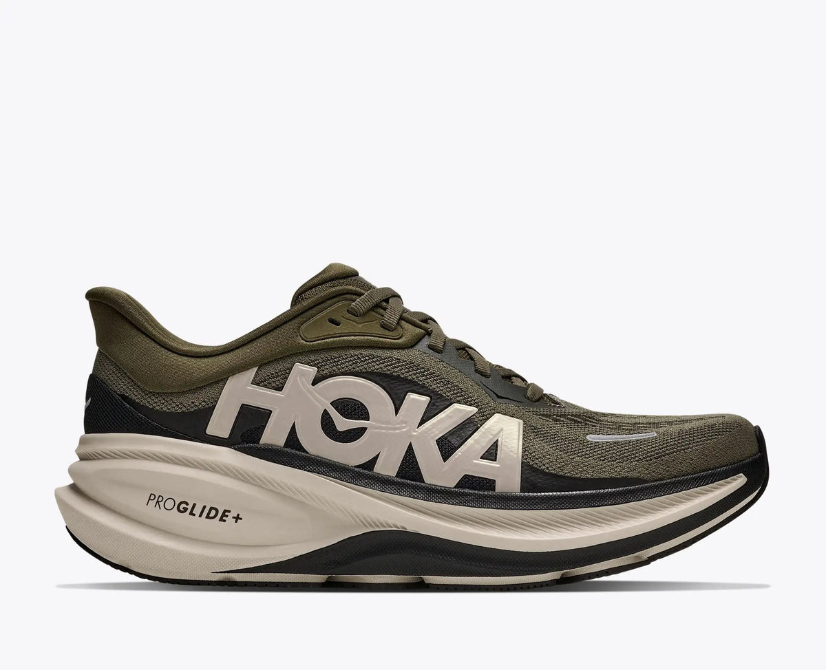 HOKA Pro Glide+ Women's Men's Shoes | Olive Green & Black Running Sneakers