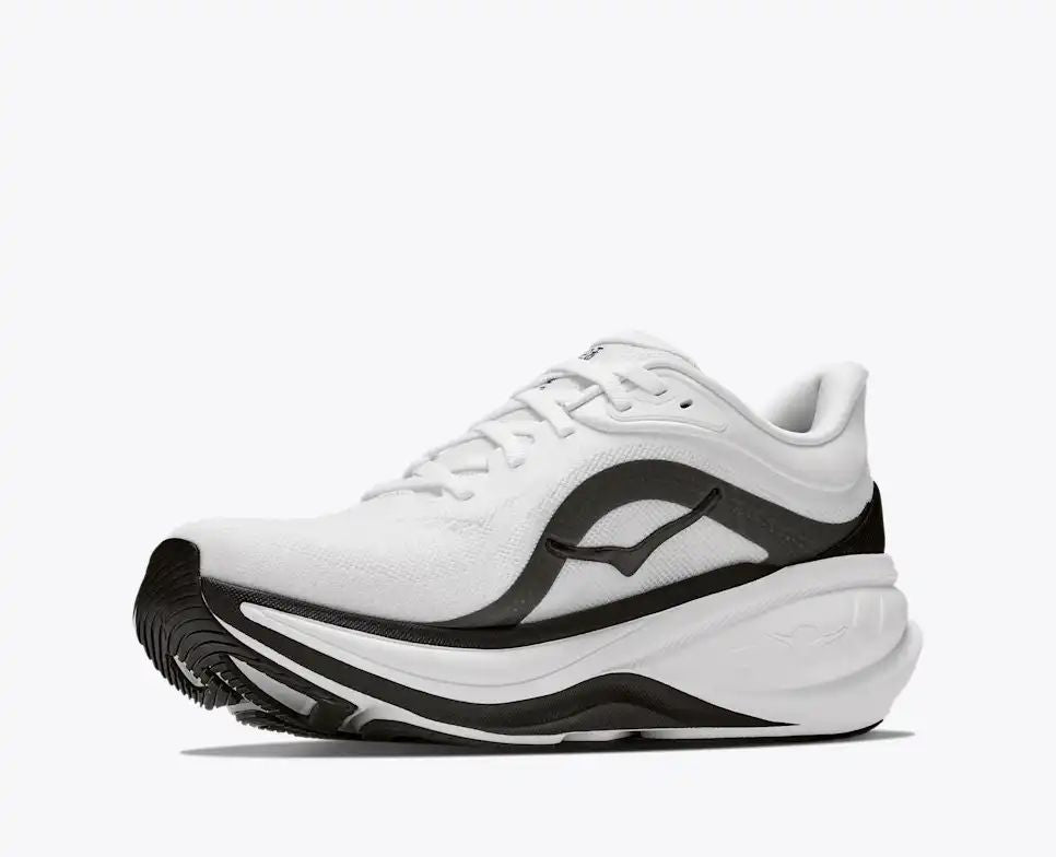 HOKA Pro Glide+ Women's Men's Shoes | White & Black Mesh Running Sneakers