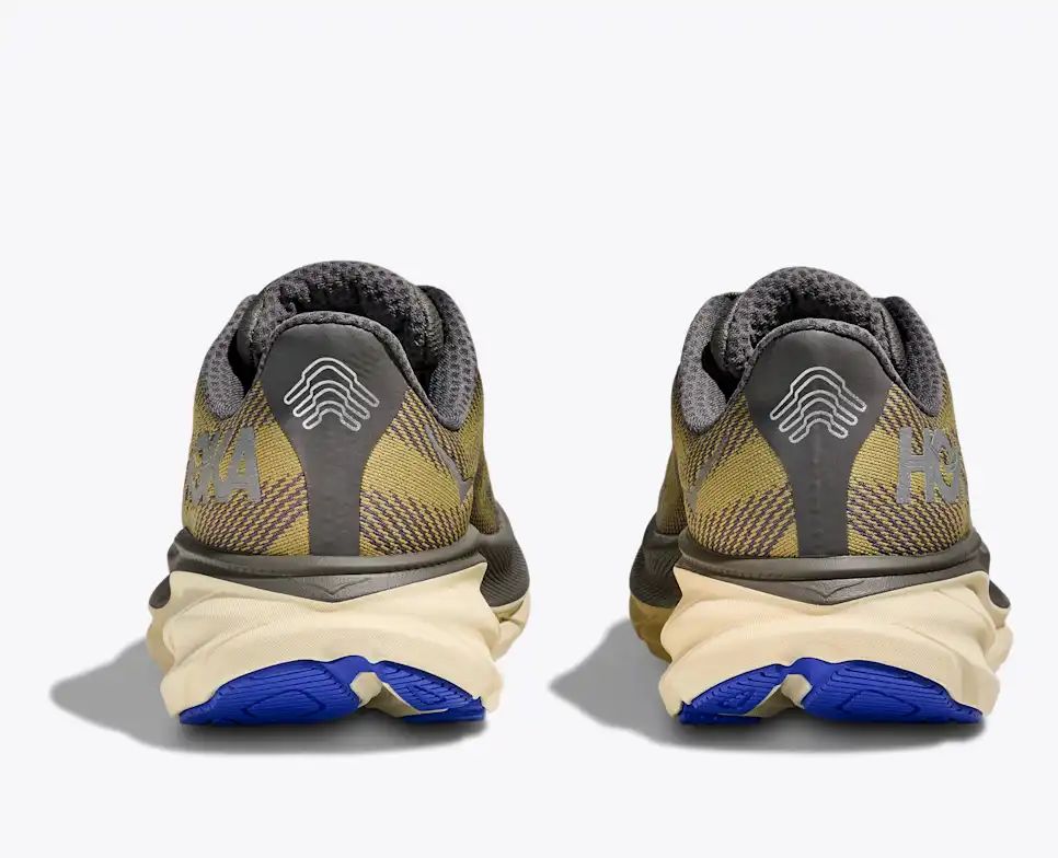 HOKA Clifton 9 GTX Women's Men's Shoes | Olive Brown & Blue Running Sneakers