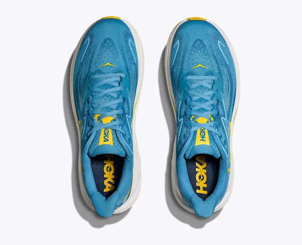HOKA Clifton 10 Women's Men's Shoes | Teal & Yellow Mesh Running Sneakers