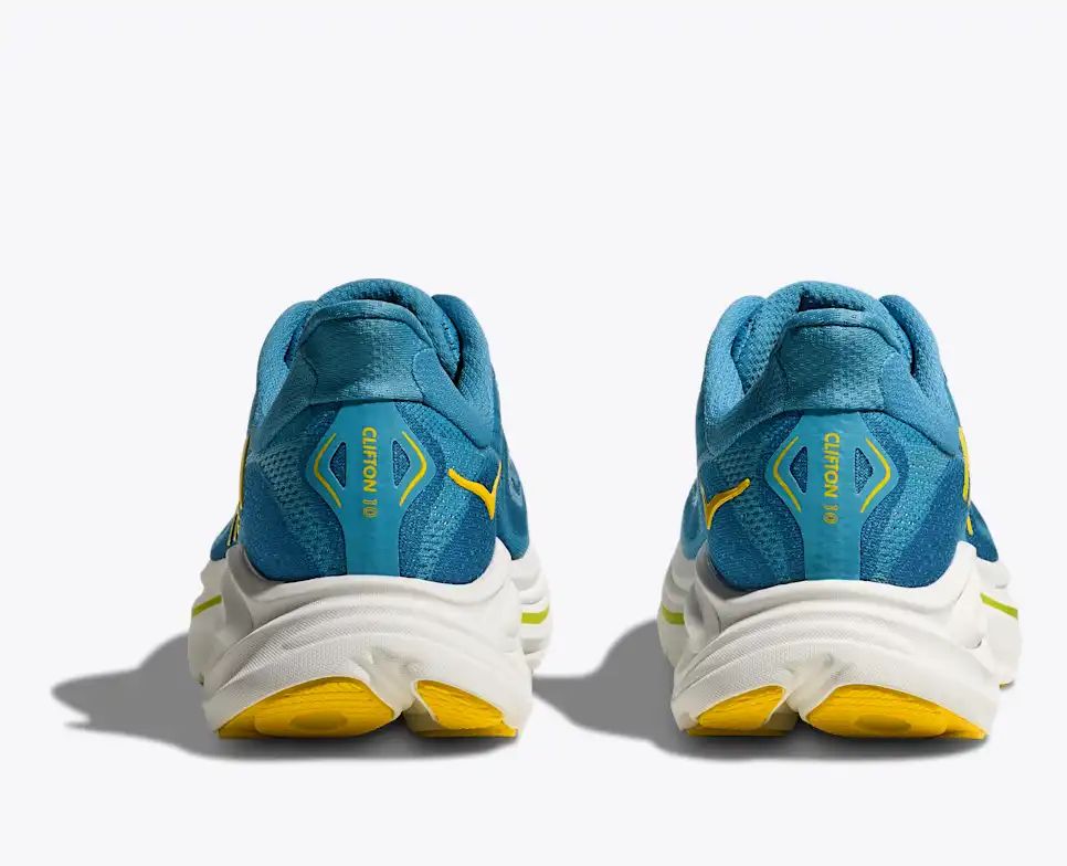HOKA Clifton 10 Women's Men's Shoes | Teal & Yellow Mesh Running Sneakers