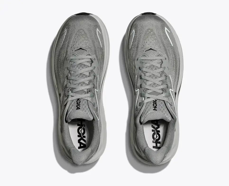 HOKA Clifton 10 Women's Men's Shoes | Gray & Black Mesh Running Sneakers