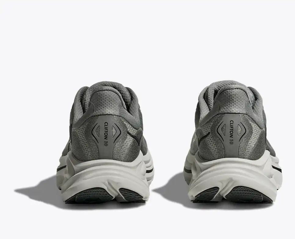HOKA Clifton 10 Women's Men's Shoes | Gray & Black Mesh Running Sneakers