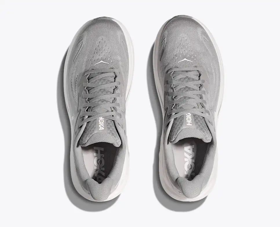 HOKA Clifton 10 Women's Men's Shoes | Gray & White Mesh Running Sneakers